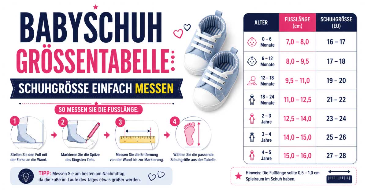 Babyschuh Größentabelle