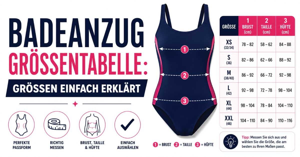 Badeanzug Größentabelle
