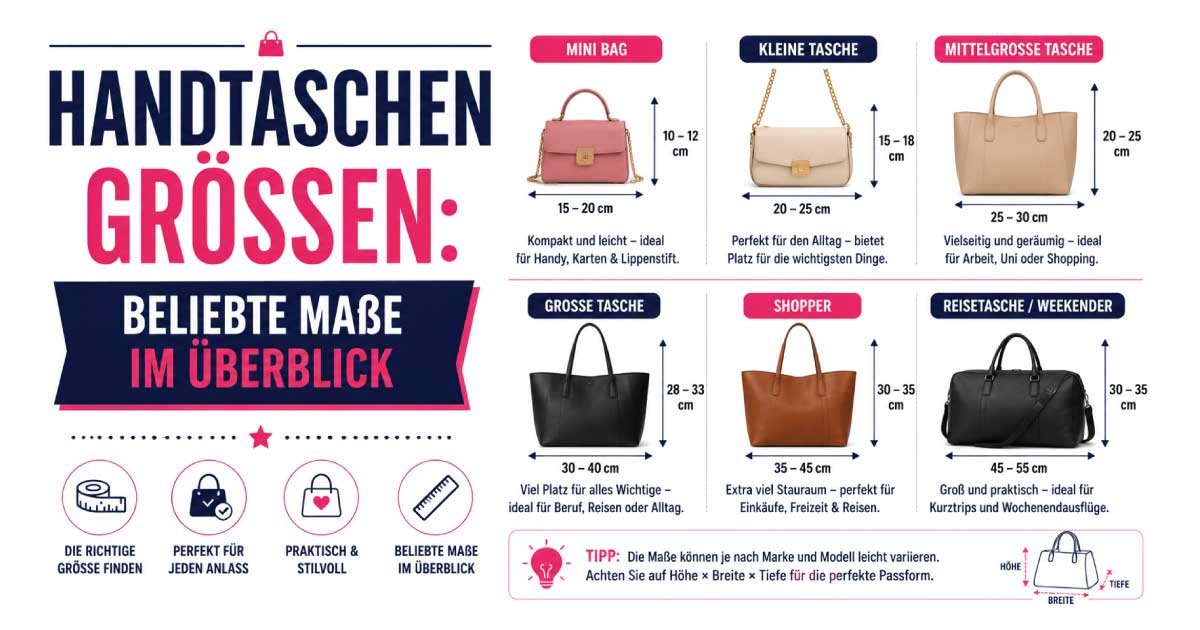 Handtaschen Größen