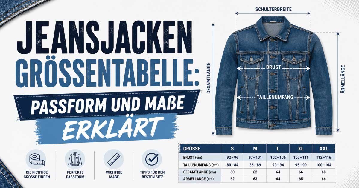 Jeansjacken Größentabelle