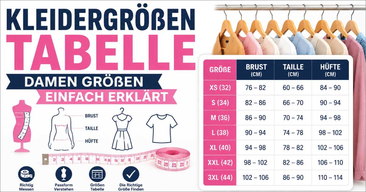 Kleidergrößen Tabelle