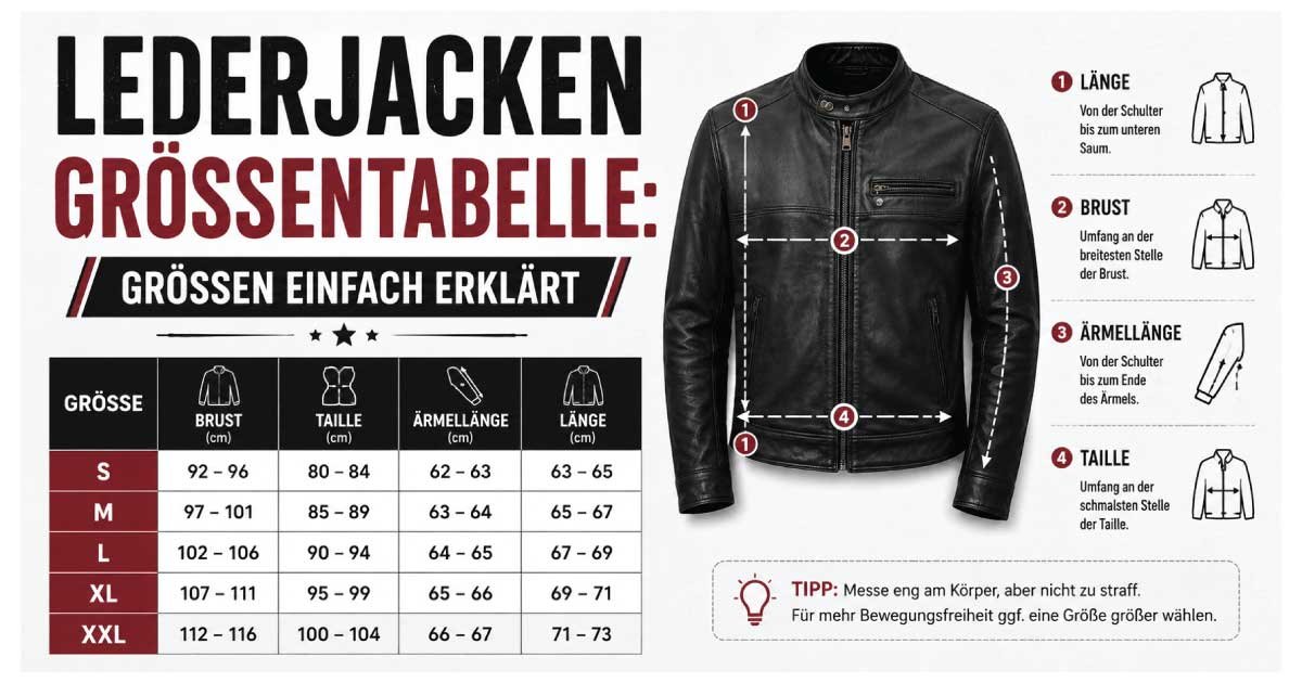 Lederjacken Größentabelle