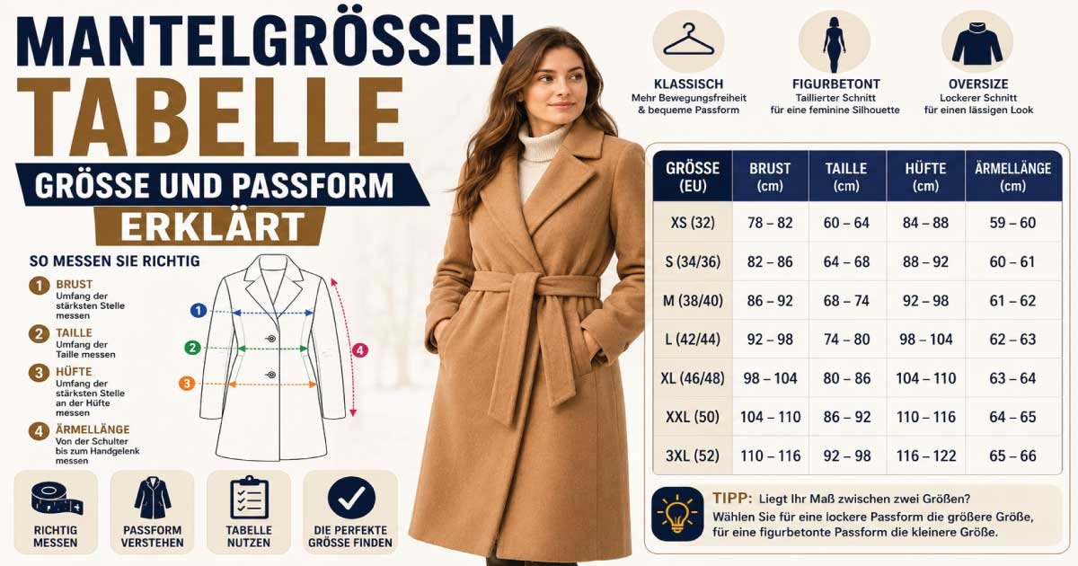 Mantelgrößen Tabelle