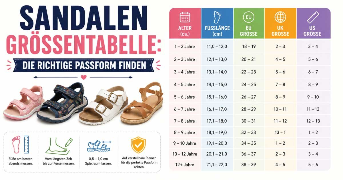 Sandalen Größentabelle