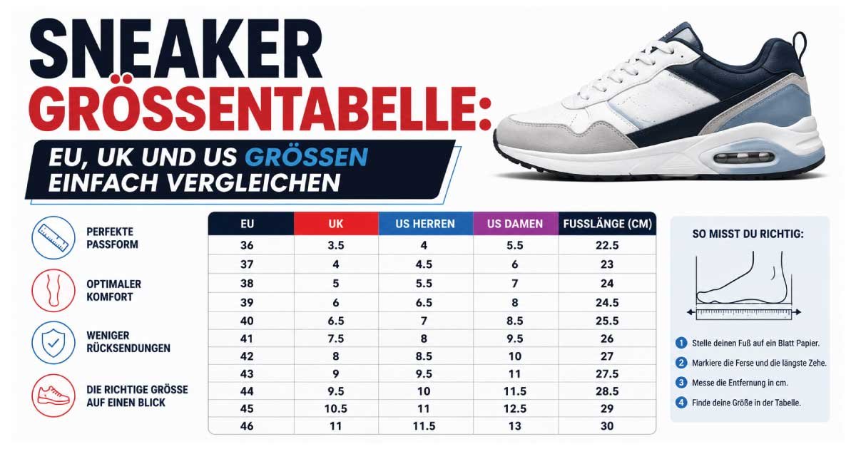 Sneaker Größentabelle