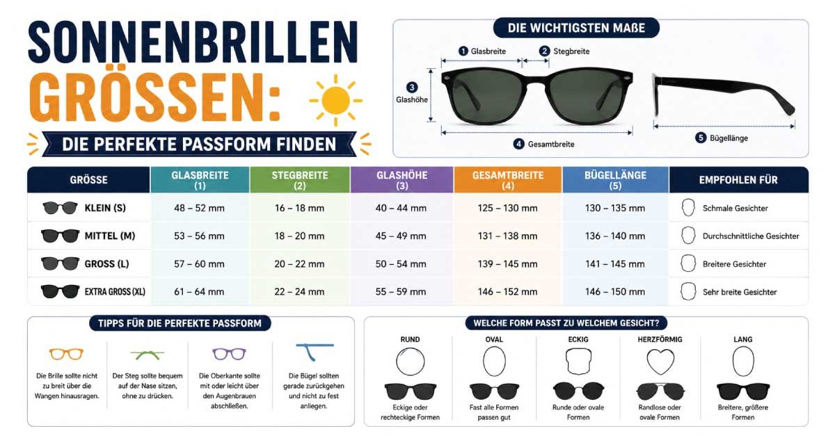 Sonnenbrillen Größen