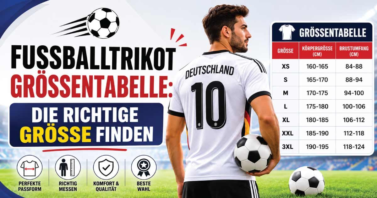 Fußballtrikot Größentabelle