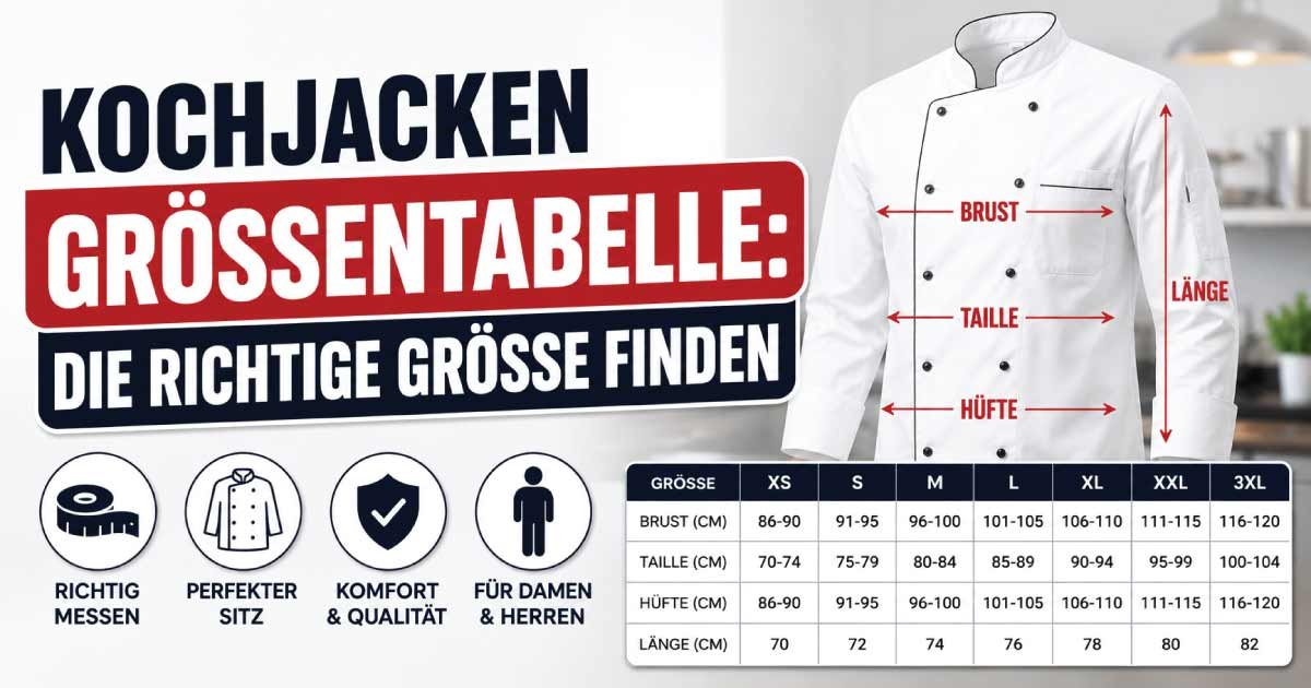 Kochjacken Größentabelle