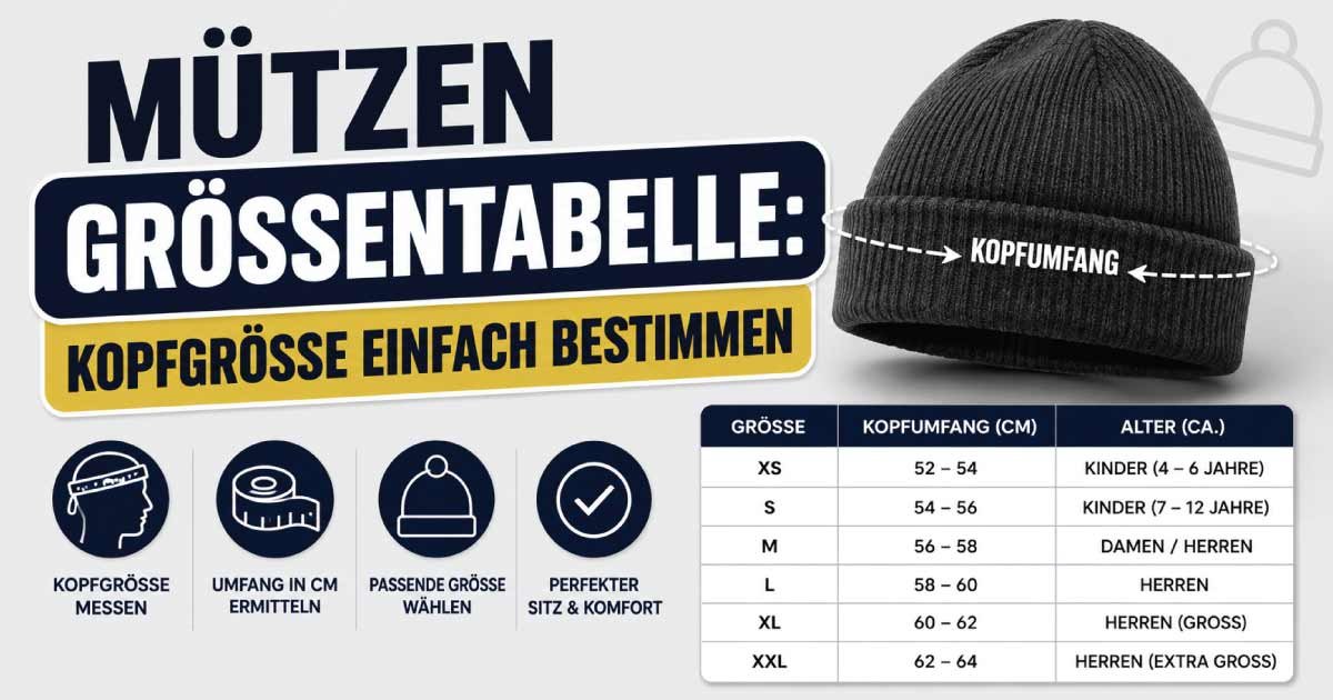 Mützen Größentabelle