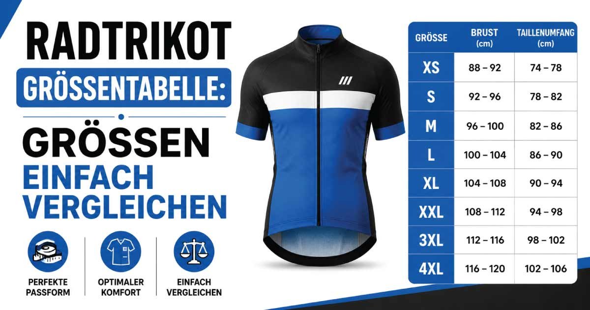 Radtrikot Größentabelle