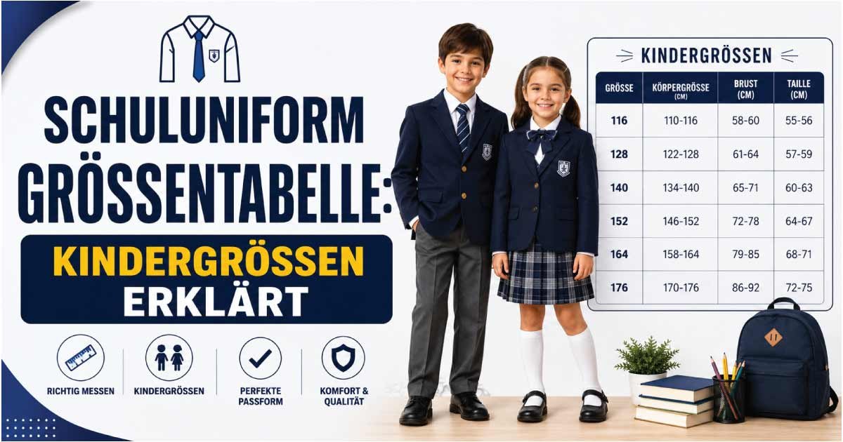 Schuluniform Größentabelle