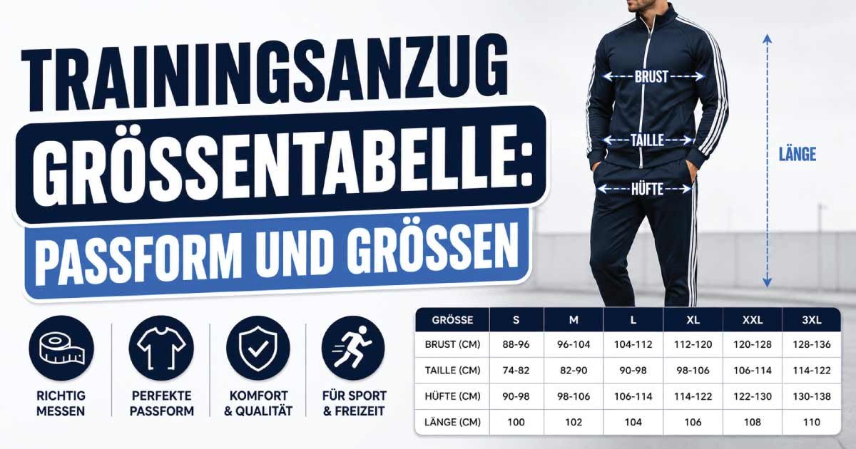 Trainingsanzug Größentabelle