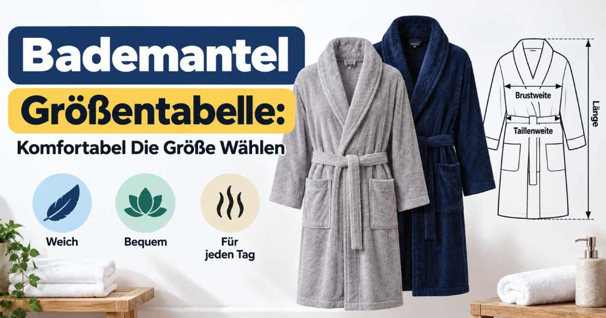 Bademantel Größentabelle