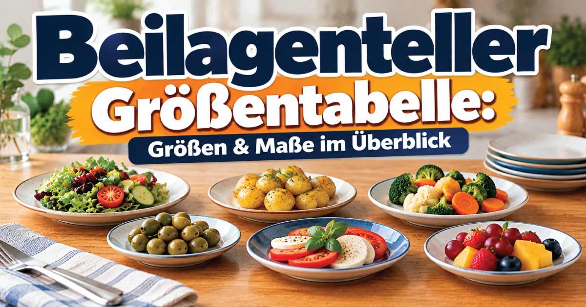 Beilagenteller Größentabelle