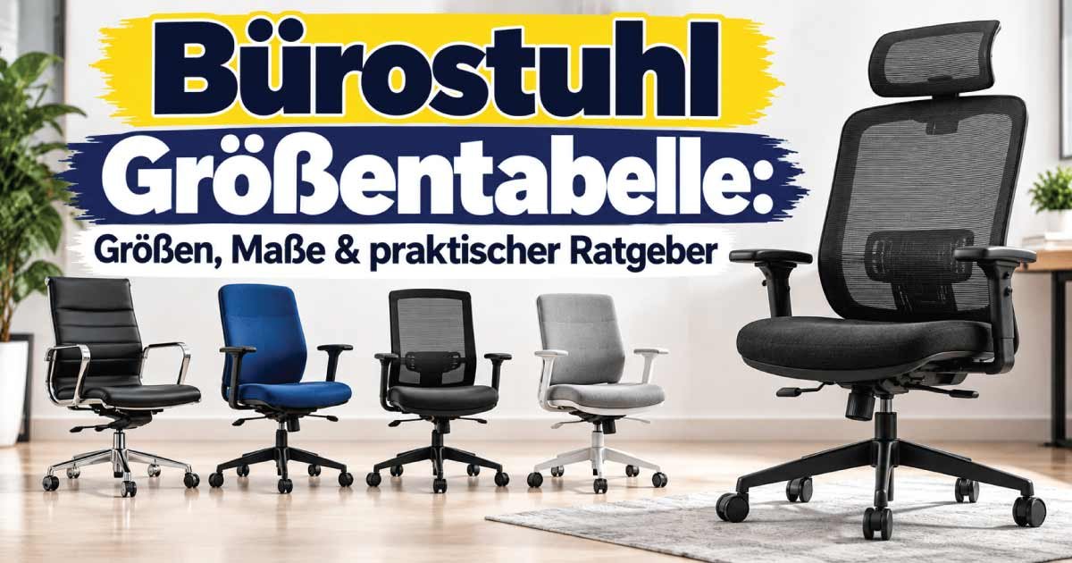 Bürostuhl Größentabelle
