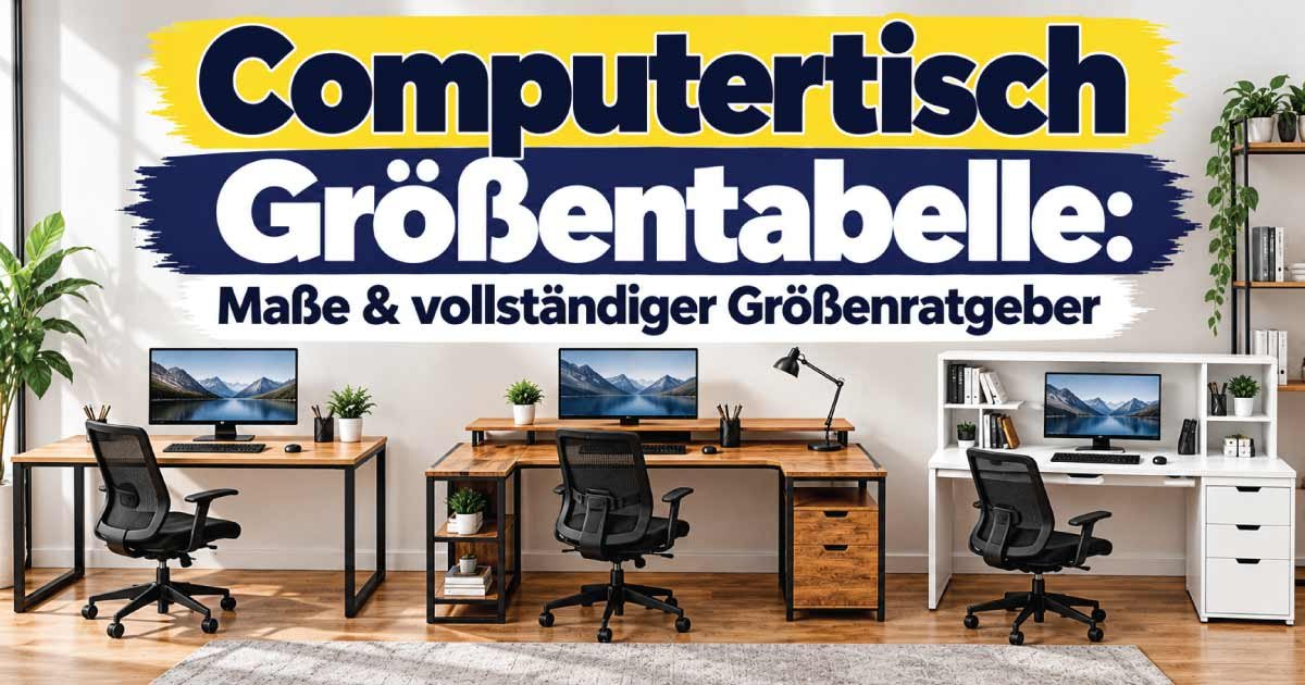 Computertisch Größentabelle