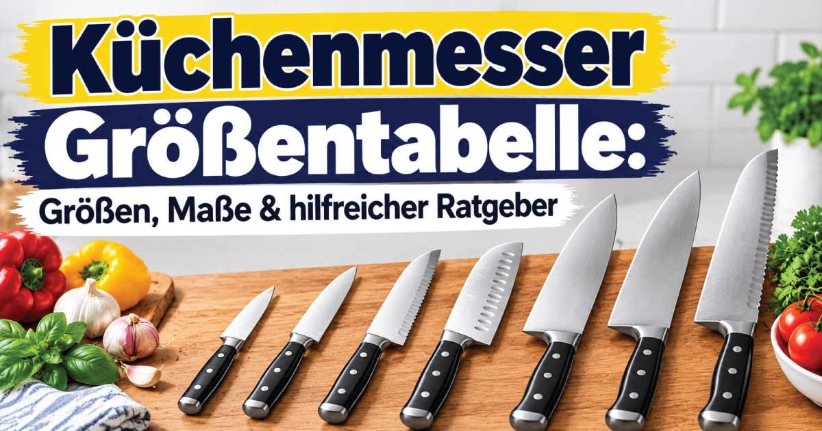 Küchenmesser Größentabelle