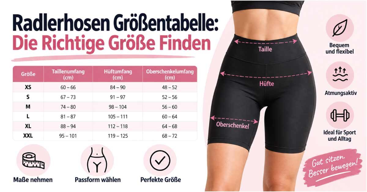 Radlerhosen Größentabelle