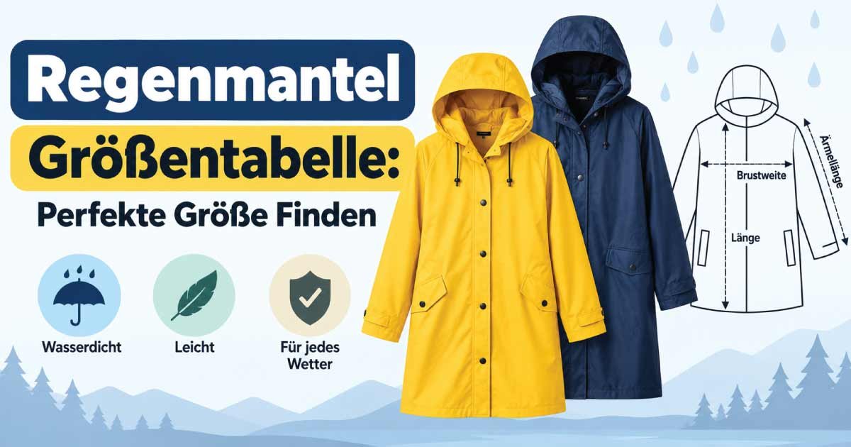 Regenmantel Größentabelle