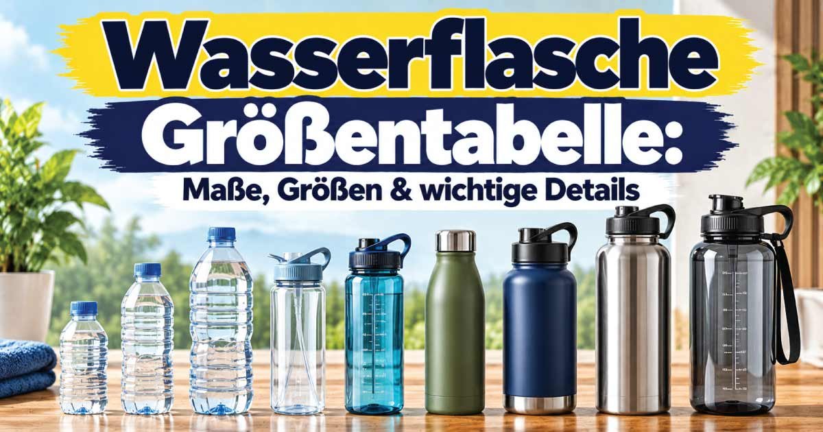 Wasserflasche Größentabelle