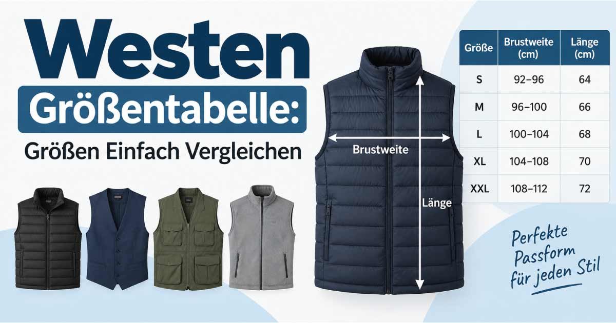 Westen Größentabelle